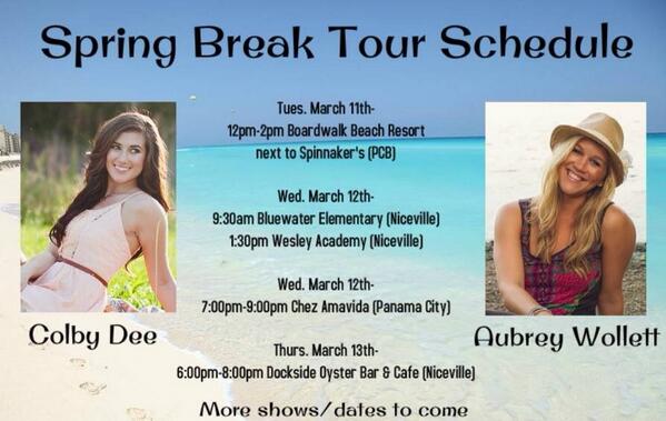 colbydeemusic's tweet image. #SpringBreakTour Dates with @AubreyWollett! 🎶👯🎶