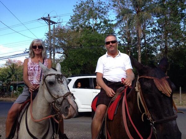 Not sure how but we ended up on a horseback ride in Cartagena, #CostaRica.