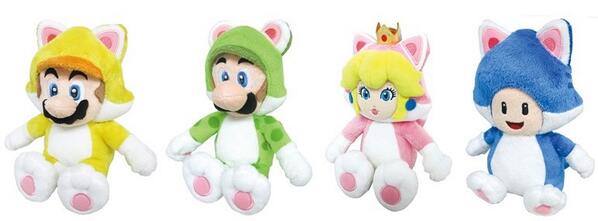 スーパーマリオ3Dワールド ネコ ぬいぐるみ5体セット スーパーマリオ3Dワールド ネコ ぬいぐるみ5体セット スーパーマリオ3D