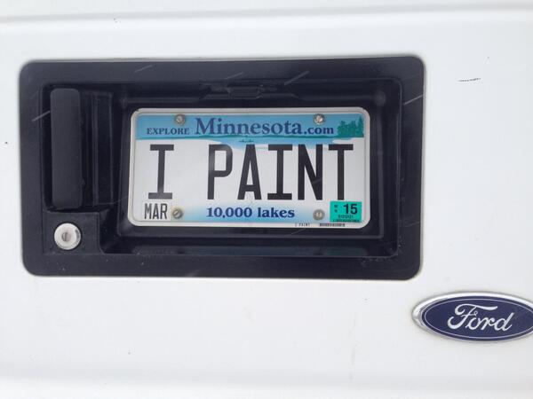 ShampPainting's tweet photo. Just took over the I-PAINT license plate! It's been passed down from Charlie Shamp to Steve Shamp NOW Chris Shamp :-) http://t.co/la4IRm7Ws9