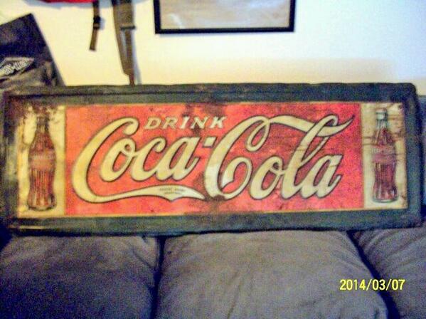 Wepickstuff's tweet image. Latest pick. Antique 1929 Coke sign. I love my job :-)