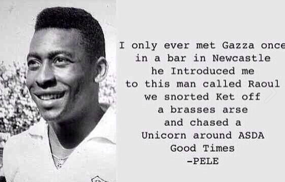 FootballHQ's tweet photo. Pele on Gazza... http://t.co/1CE0DMyAry