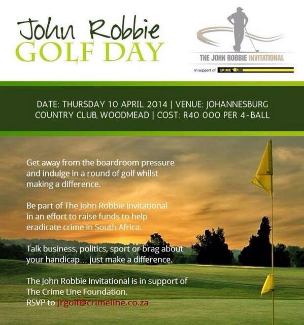 #JohnRobbieInvitational <a href="/Radio702/">702</a> <a href="/CrimeLineZA/">Crime Line</a> <a href="/702JohnRobbie/">Anastacia</a>