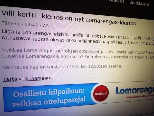 Ei. Voi. Olla. Totta. #liiga