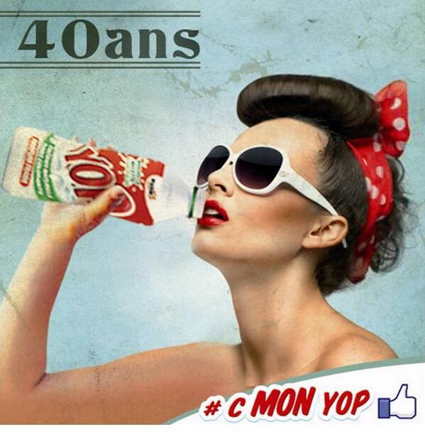 CMonYop's tweet photo. YOP a 40 ans cette année! Ta mère et même ta grand mère en buvaient déjà quand elles étaient jeunes  #CMONYOP http://t.co/RMpH7rYwXn