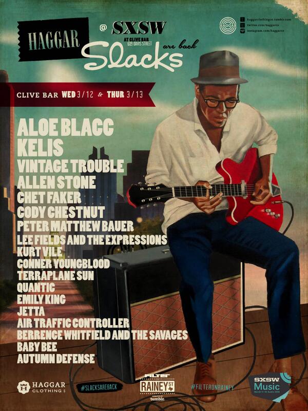 Itzhealthy's tweet image. #HaggarPresents #badass lineup in Austin @CliveBarATX #SlacksAreBack #SXSW SXSWmusic #Filteronrainey #AloeBlacc