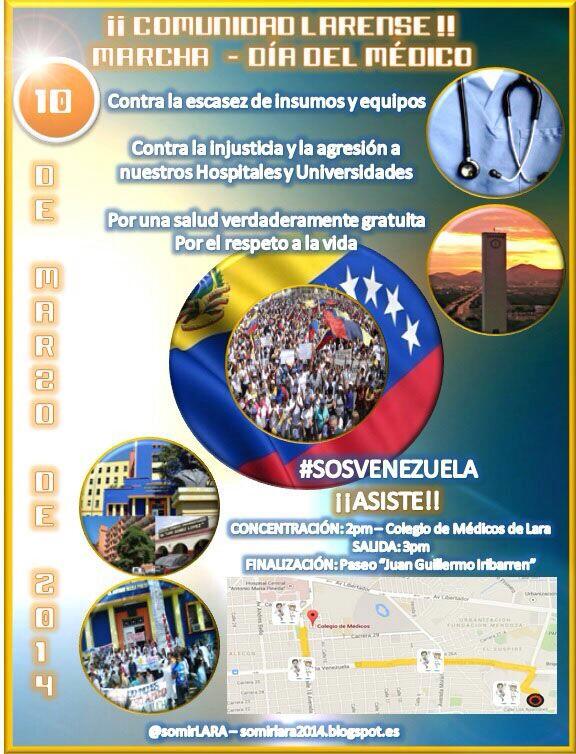 ENHVzla's tweet photo. Lara-Bqmto
Concentración: Colegio Médicos Lara
Destino: Paseo "Juan Guillermo Iribarren"
Hora: 2pm
@somirLARA http://t.co/7krGJTjCQd