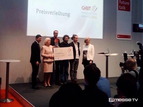 MesseTV_Net's tweet photo. @shoutrlabs winners of 2014's #CeBIT 2014 Innovation Awards. Congratulations! #CeBIT #messeTV http://t.co/OnezjSp1BE