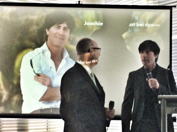 carsten_erdmann's tweet photo. Bundestrainer trifft Chefredakteure: Jogi Löw bei #dpa14 über Aussichten von @DFB_Team bei der WM ("No quotes, pls") http://t.co/l1vj37fuUL