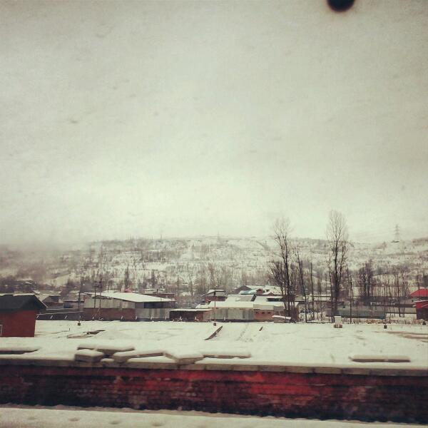 Snowy view of at baramulla railway stn...