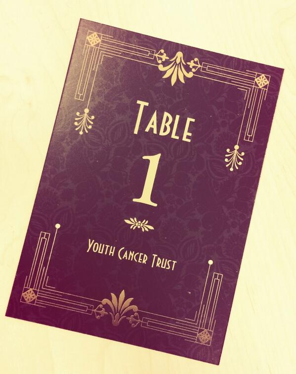 Our @YouthCancerYCT Gatsby inspired table numbers have arrived! #GreatGatsby #YouthCancerTrust