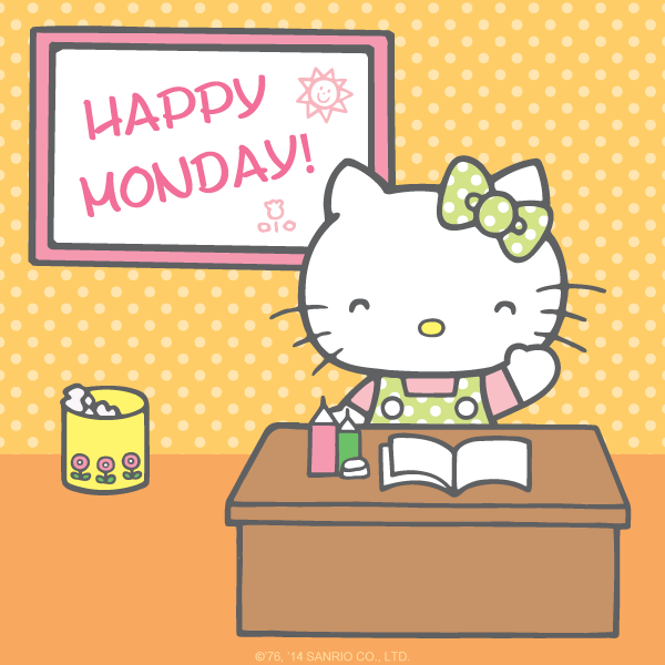 hellokitty's tweet photo. Happy Monday! http://t.co/A1ymlVOZ1L