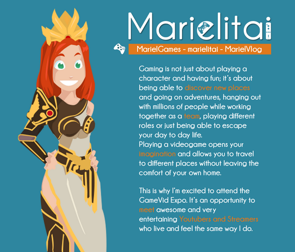GameVidExpo's tweet photo. Come meet @Marielitai and many other Youtubers here in Atlanta March 28th! http://t.co/4iY4woLlDG