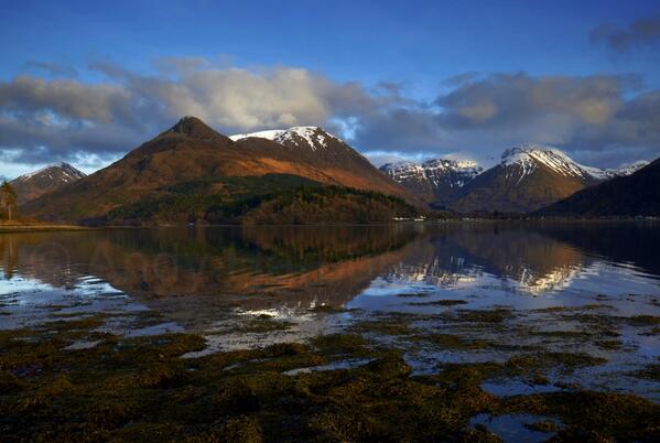 Invercoe &amp; #Glencoe from the North shore of #LochLeven this afternoon. #Munros #Photography #Landscape #Seascape