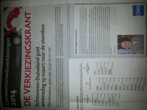 Wij stemmen voor u op 19 maart!