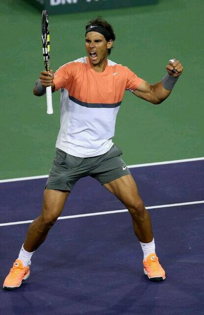 Representat1ve's tweet photo. Say what you like but I actually think #Nadal's #bnppo14/#indianwells kit looks Dope! #vamosrafa!! http://t.co/Q10eaTuRXX