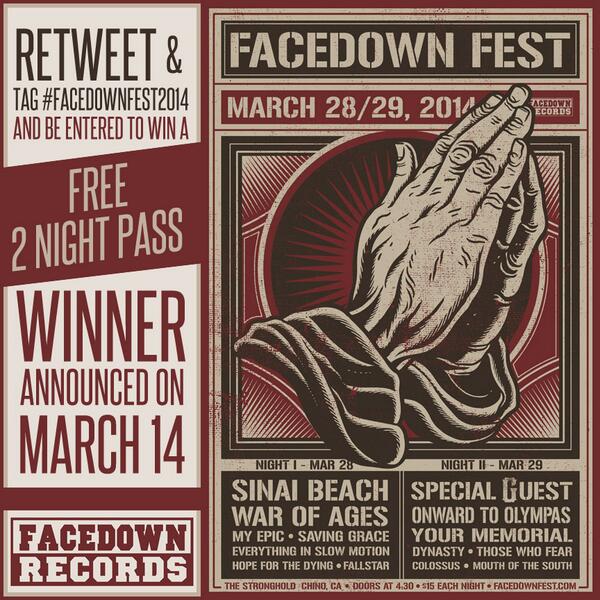 Win a 2-night pass to #facedownfest2014! facedownfest.com