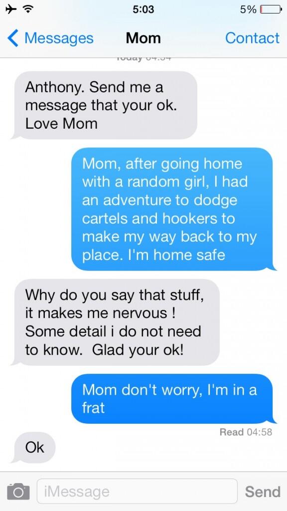 totalfratmove's tweet photo. Reassuring your mom on Spring Break. #TFM http://t.co/5y35UtequZ