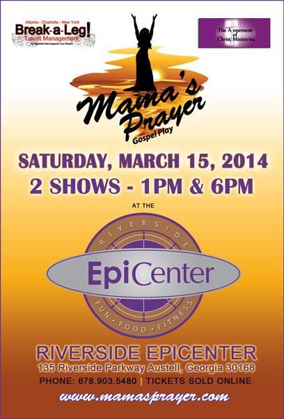recatl_'s tweet photo. Have you purchased your tix for @mamasprayer? #ATL #Inspirational #Stageplay http://t.co/OKy5GBBdHa
