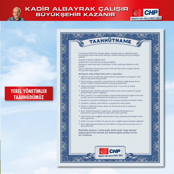 "Yerel Yönetimler Taahhüdümüz"ü gördünüz mü? #Tekirdağ #KadirAlbayrak #CHP