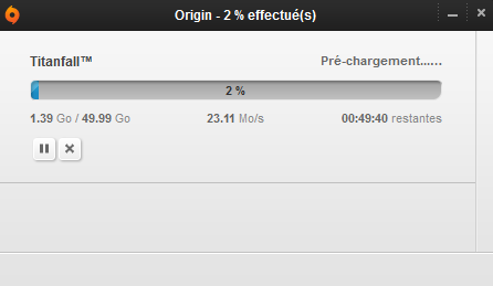 Benoitdx9's tweet photo. Franchement ma co se débrouille pas mal. Moins d'une heure pour 50GB :D #Titanfall http://t.co/RoYOX71fVl