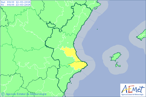 MeteoGandia's tweet photo. De momento AEMET nos ha activado el aviso amarillo por fuertes lluvias. Observaremos la evolución de la situación http://t.co/wuj7hlhAFw