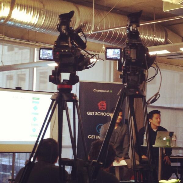 isokrankee's tweet image. Cameras, Action! Back @Chartboost SF! Listening to Austen talk PR #WeHeartDevs