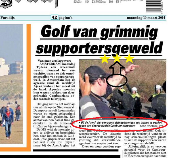 DeTelevaag's tweet photo. Hmmm...... drie sterren op de arm getatoeëerd... Ajaxfan of Cambuurfan? CAMBUUR! #yolo #ajacam #Televaag http://t.co/z7MophvWrf