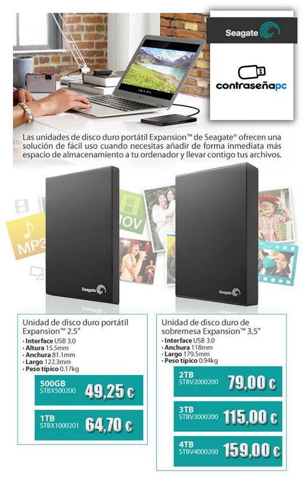 contrapcs's tweet image. BUENOS DÍAS CONTRAPECEROS!!
Os dejamos las ofertas de Seagate en discos duros para Contraseña Pc.
SOLO PARA FANS!!