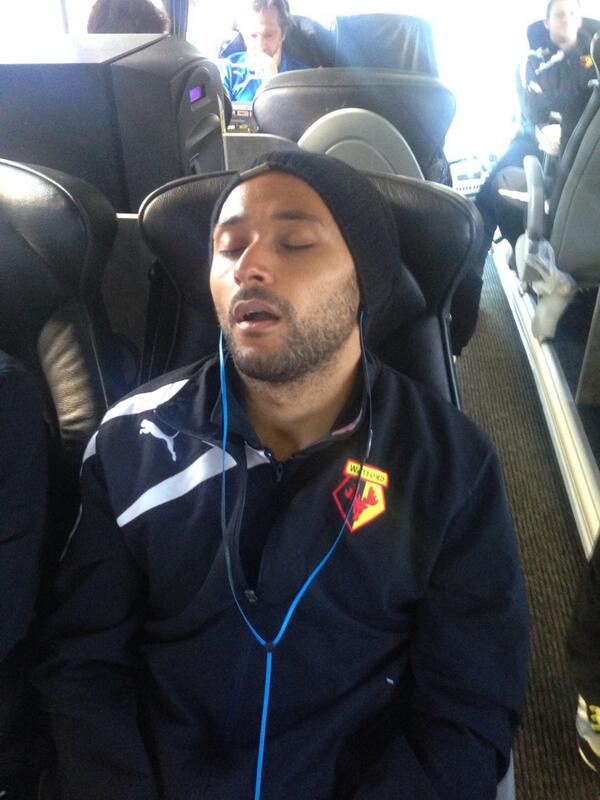 T_Deeney's tweet photo. My boy @IkechiAnya you know the rules on the bus when I'm about 😂😂😂🙈 #sleepcam http://t.co/H33Aa6G5F8