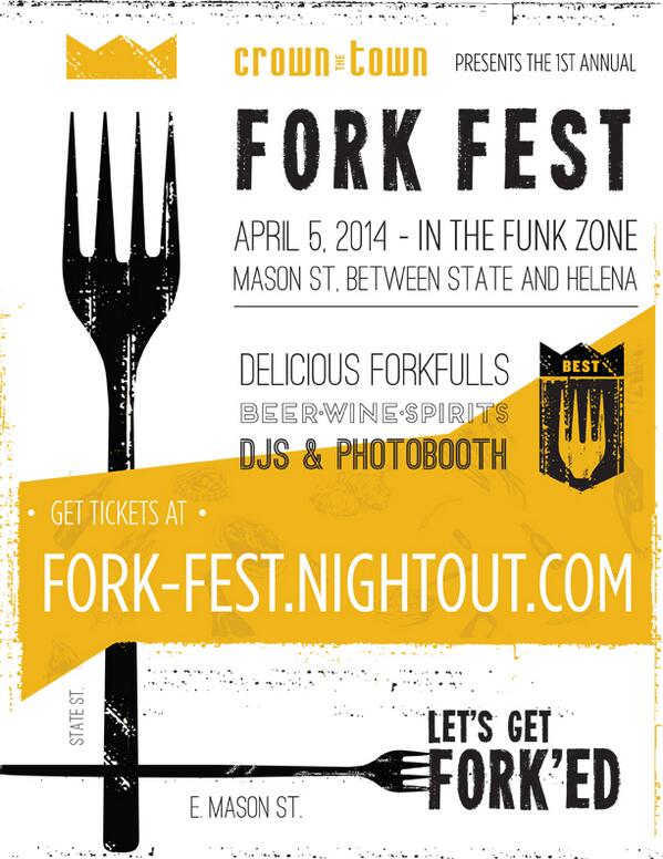 cookiesinheaven's tweet photo. Ready to get forked!? Get ready for @crown_the_town's Fork Fest! #letsgetforked http://t.co/4tQEIFsnLN #SantaBarbara #FunkZone