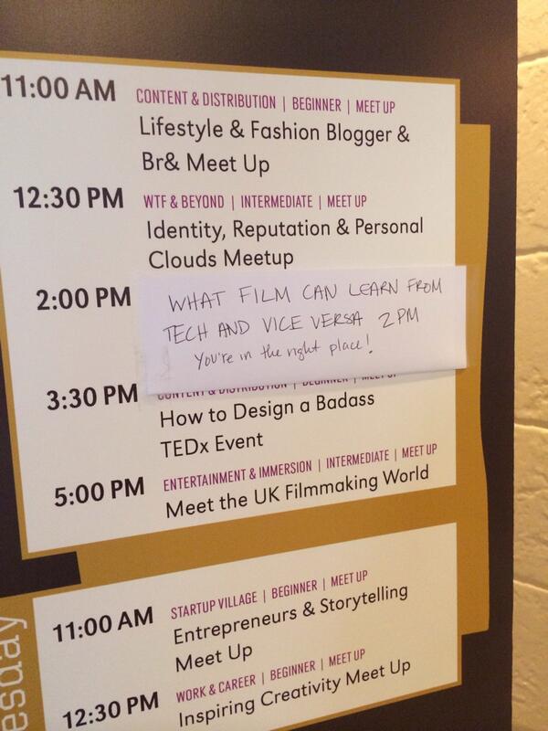 emilybest's tweet photo. #SXSW Film/Tech meetup starts 2pm! http://t.co/aZYyxS54zP website correct, sign was wrong. Solved by #indieproducing http://t.co/gcIenNpJwV