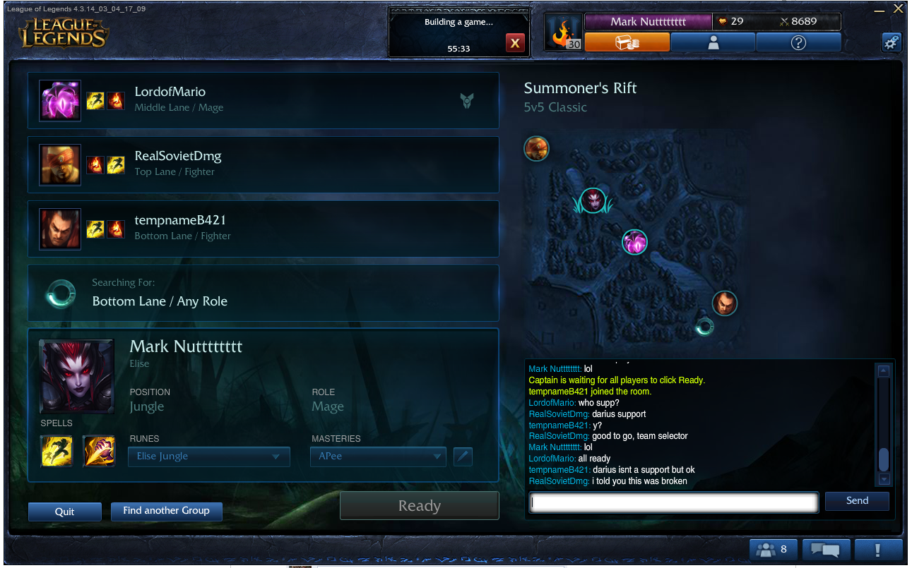 League of Legends Team Builder Issues
