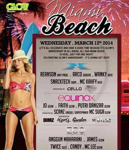 @Glow_ProductionGlow production 3rd Anniversary
"BEACH PARTY"

WEDNESDAY, 12 March 2014
At Equinox - X2 - Ego Club