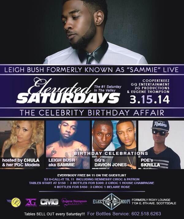 PRETTYGRLTAYLOR's tweet photo. Catch @MrLeighBush this Saturday! For #elevatedsaturdays at #roxy you know I will be there w/ my prettygirls! http://t.co/LmAlqvf8iO