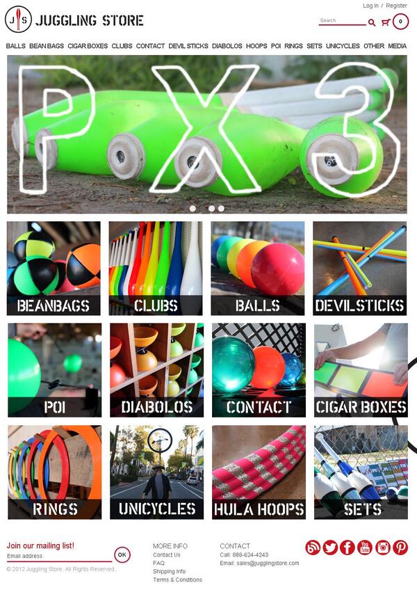 JugglingStore's tweet image. We just got a site design makeover... jugglingstore.com
