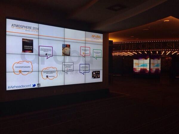 vivekkhemani's tweet photo. Nice Twitter wall at #ArubaSummit and #AirheadsConf http://t.co/HBbav9jxVZ