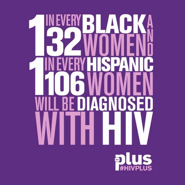 HIVPlusMag's tweet photo. 1 in every 32 black women &amp; 1 in every 106 Hispanic women will be diagnosed with HIV in there lifetime. 
#HIVPLUS http://t.co/uLJ5gnriFJ