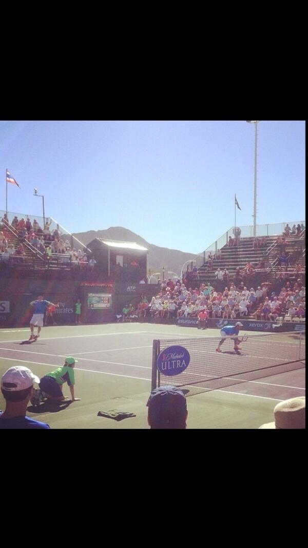 TreatHuey's tweet photo. @dominglot and I with a good win today at the @BNPPARIBASOPEN. Quarters tomorrow. http://t.co/dLRrQC7toq
