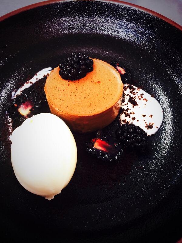 ExecChefFoxhill's tweet image. 70% bitter chocolate parfait, frozen yoghurt ice cream and lightly pickled blackberries. @FoxhillsSurrey #food