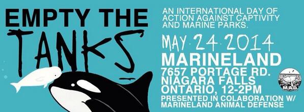 HALTtweets's tweet photo. Join us May 24th as we stand with @marinelandAD at the #EmptyTheTanks 2014 event to #EndCaptivity #Niagara #HamOnt http://t.co/TfhEQF4u0U