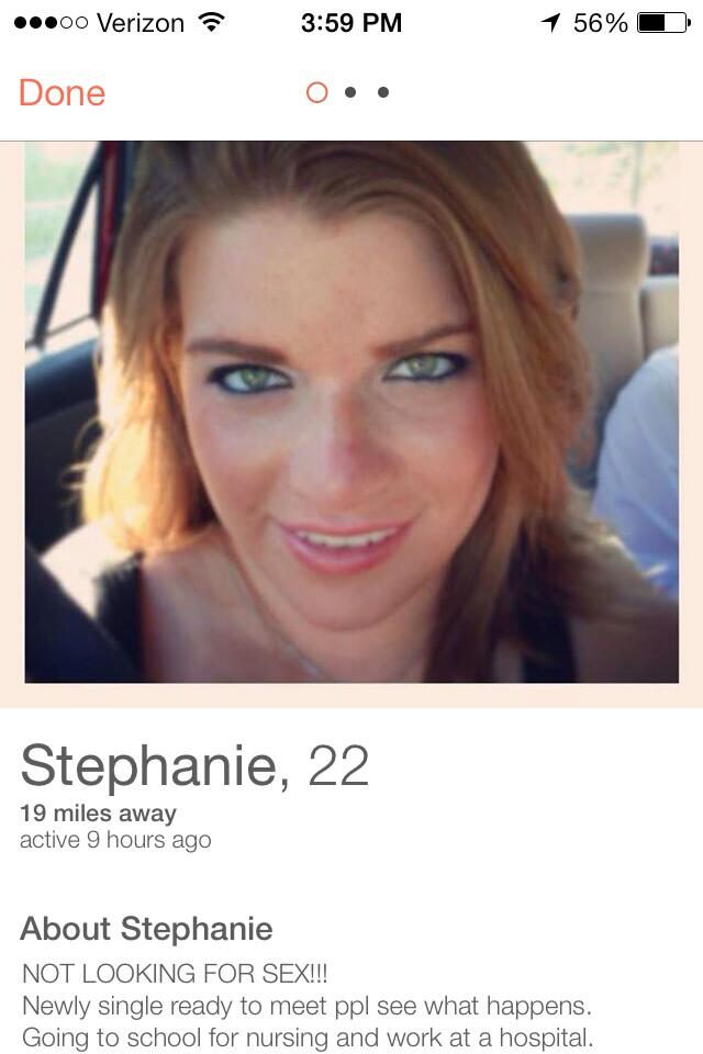 Tinder Bios Girls Must Not Get The True Intentions Of Tinder Tinderfessions Will Give Stephanie A Better Idea Http T Co Rioddmcnfl Twitter