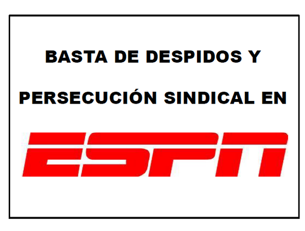patriciohernanp's tweet photo. ESPN - SI NO HAY REINCORPORACIÓN.. PARO Y MOVILIZACIÓN !!! MIERC 12/3 11 A 18 HS @TrabajadoresLMN @DelegadosC13yTN http://t.co/0Nzdj7jVna