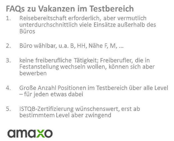 #Jobs als #Tester/ #Testmanager etc.: Ich habe mal die FAQs zusammengestellt &amp; als Pic angehangen.