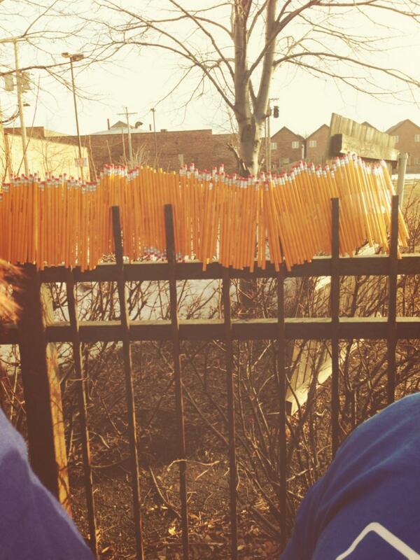 MTAS_Chicago's tweet image. No 2 pencil fence at boycott opt-out rally for #IceTheISAT
