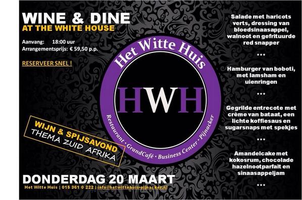 Volgende week donderdag 20 maart staat er weer een heerlijke Wijn- en Spijsavond gepland. Er is nog plaats !