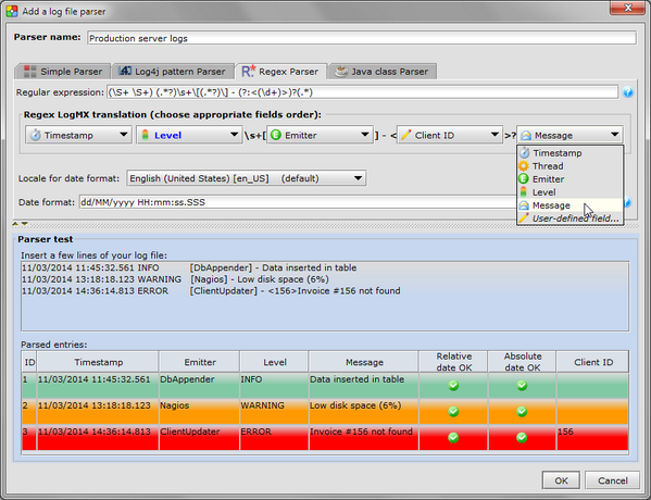 LogMXSoftware's tweet photo. Check out new #LogMX v5.0.0 feature: #RegexParser: simply describe your log format using a single Regular Expression: http://t.co/CzndDYwTCn