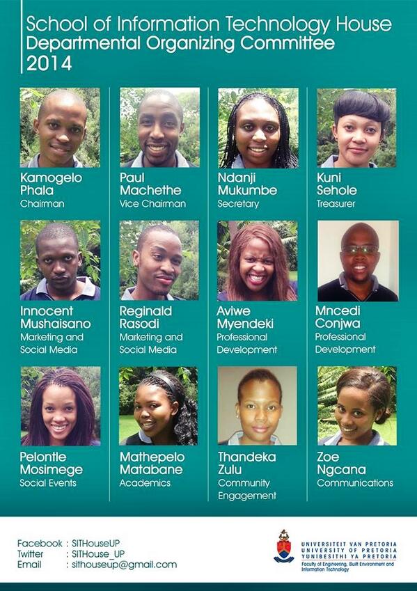 The drivers behind the SITHouse wheel. Meet your <a href="/SITHouse_UP/">SITHouse</a> 2014 Departmental Organizing  Committee