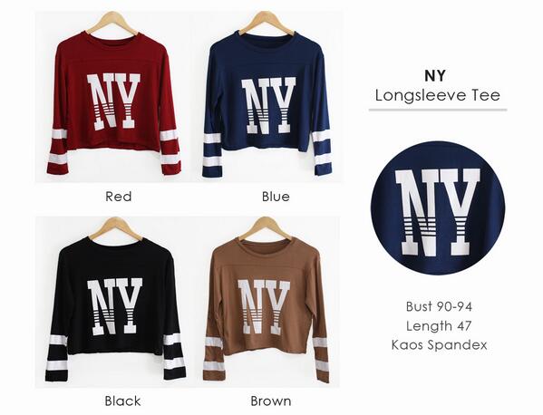 finger_tipstore's tweet photo. #NEW_FT NY Longsleeve Tee IDR 75k | Ukuran dan bahan tertera di foto ya :) http://t.co/GY12Ybe3d0