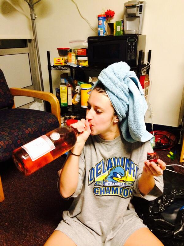 caitmurdy's tweet photo. Ending her birthday in style @kristifleeeee #NoPants http://t.co/7ZuUDPktXQ